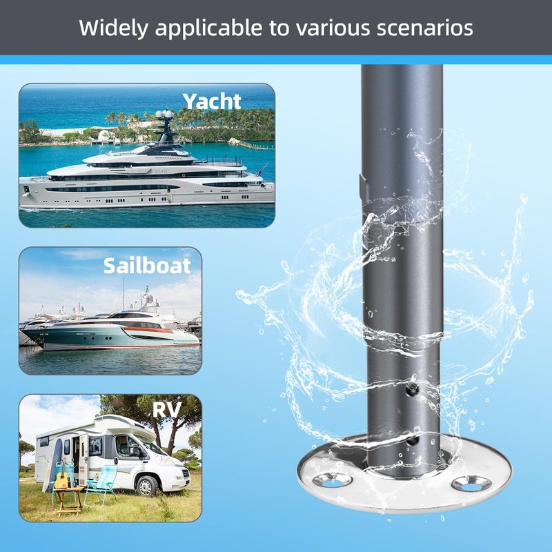 XTAR Starlink Mounting Kit for Marine Yacht Ship RV, Pipe & Pole Mount Adapter, Marine Antenna Mount for Starlink Internet Kit Satellite (Mount KT 2) - Image 2